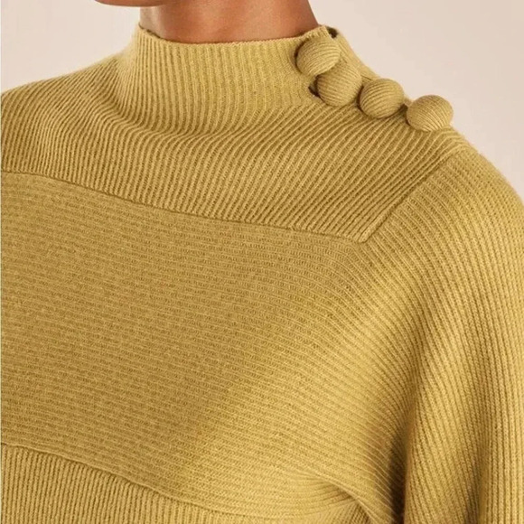 Rebecca Taylor Mint Wool Blend Mock Neck
Ribbed Balloon Sleeve Button Sweater XS - Picture 9 of 13